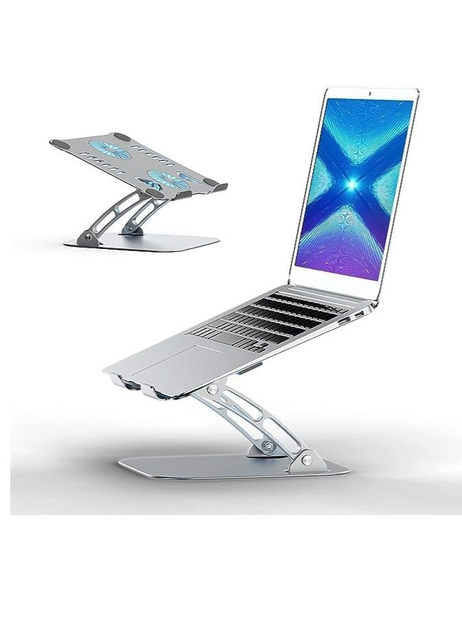 MIGOFAST Multifunctional Laptop Cooling Fan Adjustable Stand Metal Alloy Radiator For Gaming Heat Dissipation Silver - Image 1