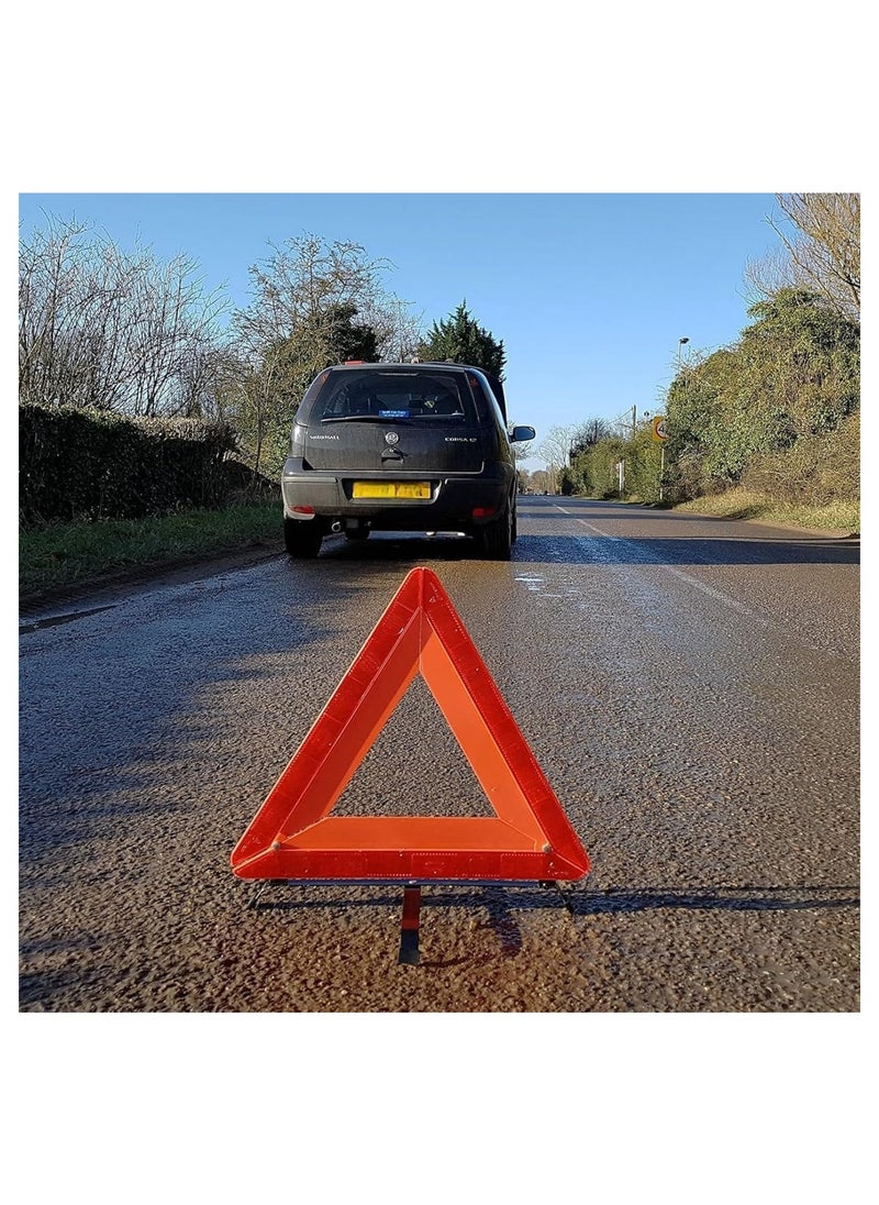 SHEZA STAR - Emergency Warning Triangle, Warning Triangle for Roadside Breakdowns, Foldable Reflective Safety Sign with Storage Case, Red 1 Pack - Image 1