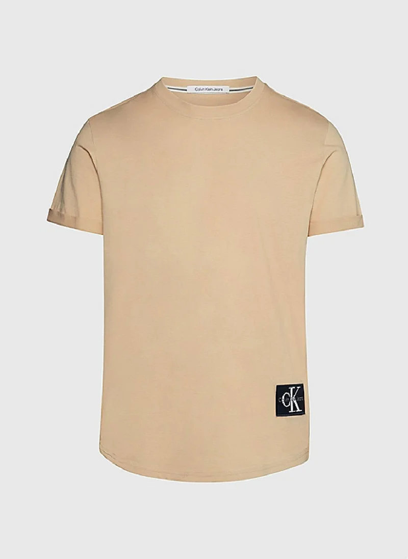 Calvin Klein Jeans Men's Cotton Badge T-Shirt -  cotton jersey, Beige