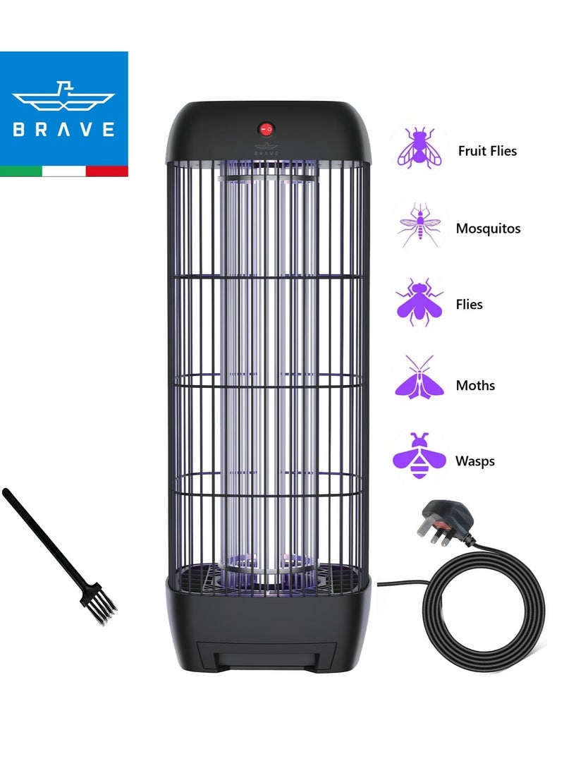 Brave High-Power Mosquito Killer and Fly Trap, Smart Pest Control Device for Indoor and Outdoor Use, Effectively Eliminates Flying Insects, 15W Power and 1800V Electric Shock, 100% Authentic Insect Zapper, High-Power UV Mosquito Trap, Ideal for Home, Patio, Garden, Kitchen, Office, and Camping, Durable Design, 24/7 Protection (Black)  - Image 1
