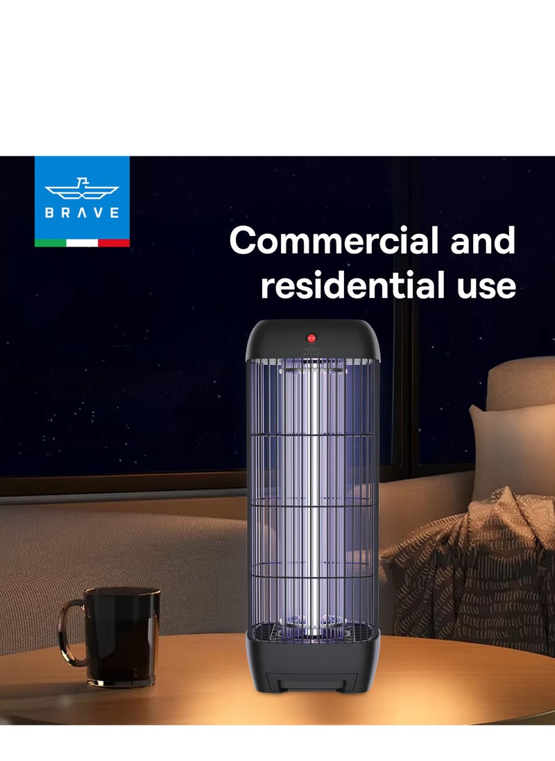 Brave High-Power Mosquito Killer and Fly Trap, Smart Pest Control Device for Indoor and Outdoor Use, Effectively Eliminates Flying Insects, 15W Power and 1800V Electric Shock, 100% Authentic Insect Zapper, High-Power UV Mosquito Trap, Ideal for Home, Patio, Garden, Kitchen, Office, and Camping, Durable Design, 24/7 Protection (Black)  - Image 5