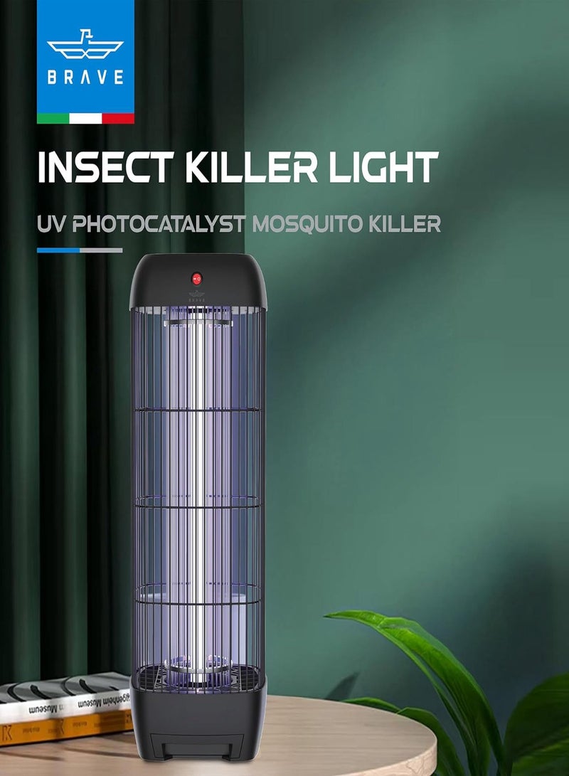Brave High-Power Mosquito Killer and Fly Trap, Smart Pest Control Device for Indoor and Outdoor Use, Effectively Eliminates Flying Insects, 15W Power and 1800V Electric Shock, 100% Authentic Insect Zapper, High-Power UV Mosquito Trap, Ideal for Home, Patio, Garden, Kitchen, Office, and Camping, Durable Design, 24/7 Protection (Black) - Image 2