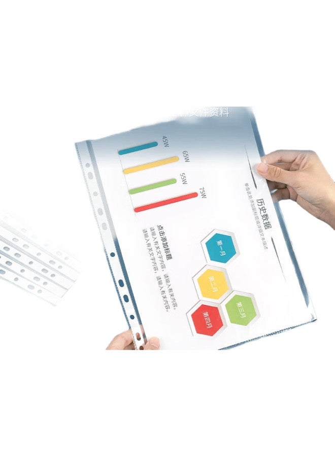 Simaa 100-Pack (With 20 Extra), 11-Hole Document Folder, A4 Refill Pockets, Loose-Leaf Insert Protectors, Compatible With Ring Binders, Office Supplies 6169 - Image 2