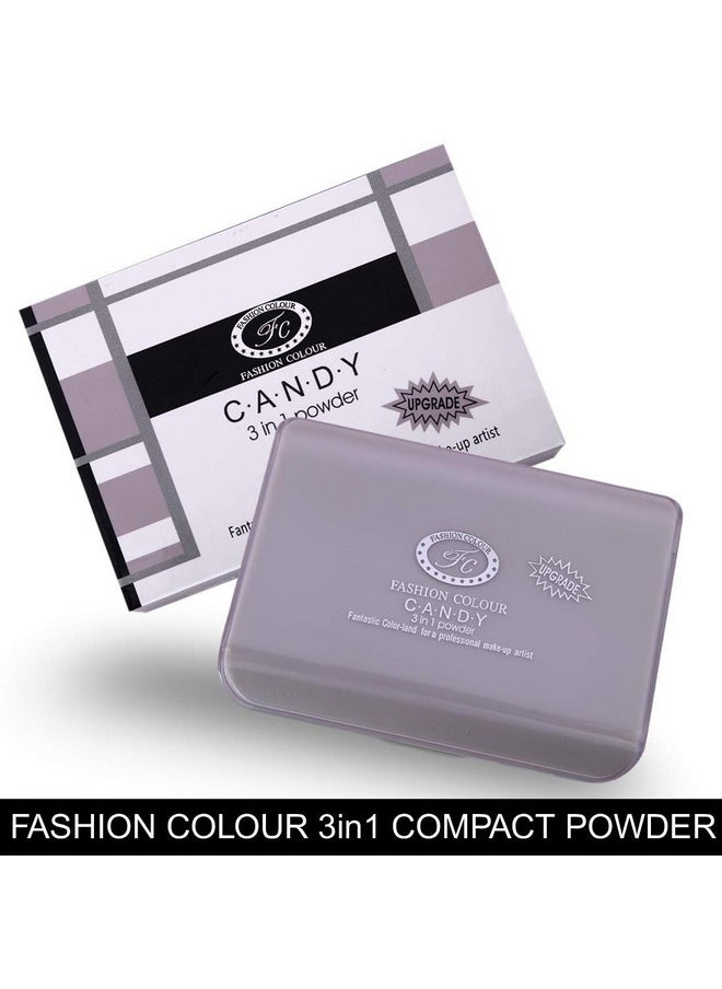 Fashion Colour - C.A.N.D.Y 3 In1 Powder Outstanding Nourish Compact Powder Instant Weightless Matte Finish Look Available In 3 Shades Incl. Mirror And Powder Puff Oil Control 27G (Shade 02) - Image 1