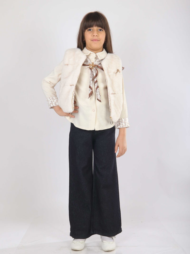 Hamada Tex Girls' three-piece clothing set for ages 7 to 14 years, 3904-4904 - Image 1