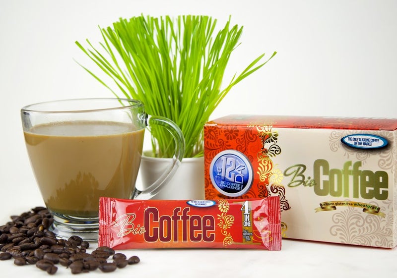 Bio Coffee- NEW! - First Organic Instant Non-dairy Alkaline Coffee (12 Sachet Box) - Image 1
