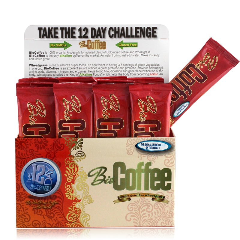 Bio Coffee- NEW! - First Organic Instant Non-dairy Alkaline Coffee (12 Sachet Box) - Image 2