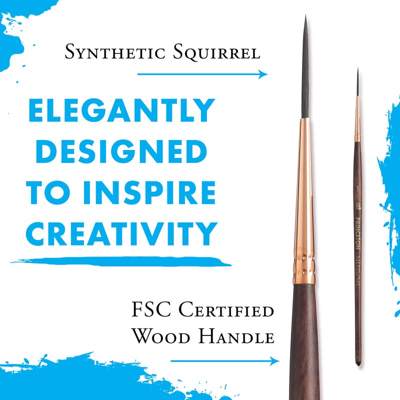 Princeton Artist Brush, Neptune Series 4750, Synthetic Squirrel Watercolor Paint Brush, Script Liner, Size 1 - Image 3