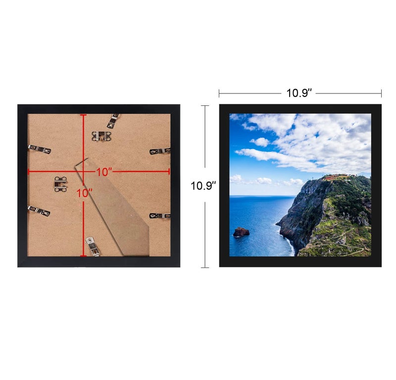 Mennthui 10x10 إطار الصورة الأسود على الطاولة والجدار الديكور لتركيب الصور للصور الملصقات - Image 3