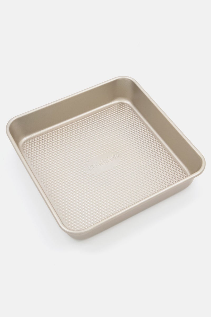 Bombay Nonstick Square Cake Pan 25 L X 6 H X 23 W cm, Gold - Image 3
