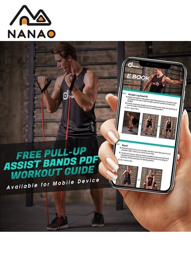 NANAO 4 Piece Stretch Resistance Bands,Pull up Assist Bands Stretch Bands, Mobility Bands, Powerlifting Bands For Resistance Training, Physical Therapy And Home Workout with Carrying Bag  - Image 3