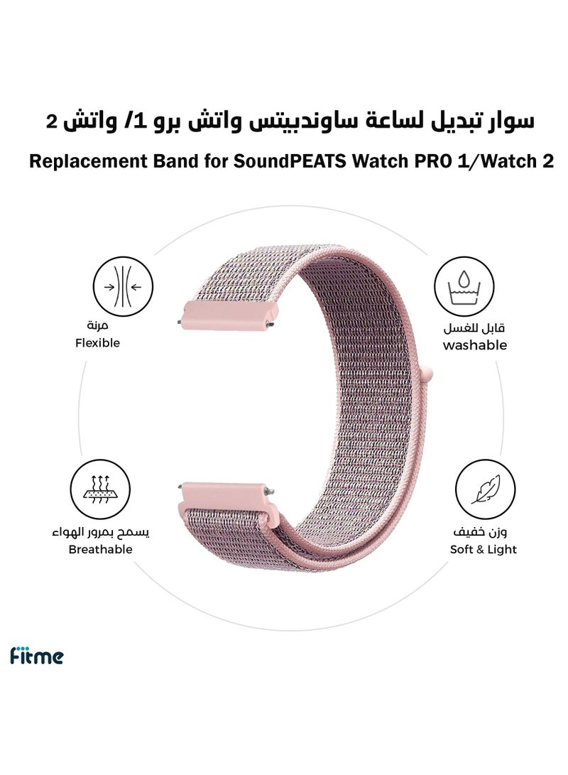 FITME Nylon loop Replacement Band For SoundPEATS Watch PRO 1 / Watch 2 / Watch 4 Watches (22 mm)  - Image 1