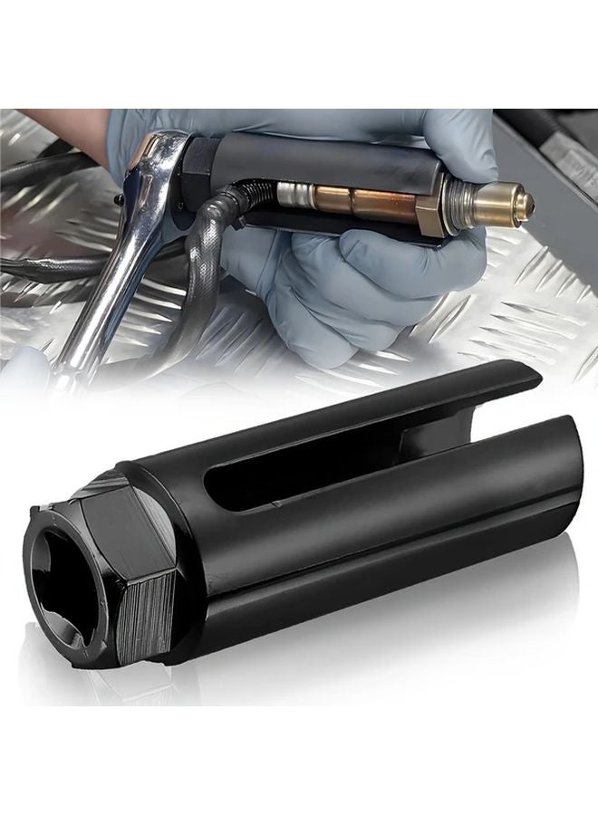 Black 3 8 Drive 7 8 22mm Oxygen Sensor Socket with Side Wire Cutout Automotive Repair Tool - Image 2