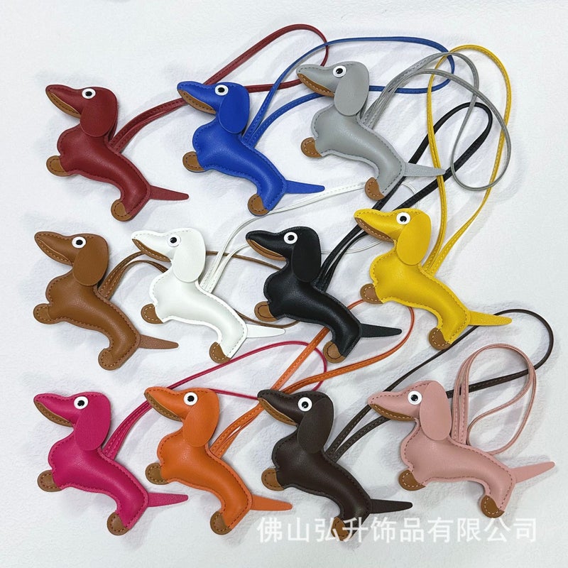 Creative Dachshund Bag Pendant Miu Accessories Puppy Keychain Pendant Cartoon Dachshund Phone Case Patch - Image 3
