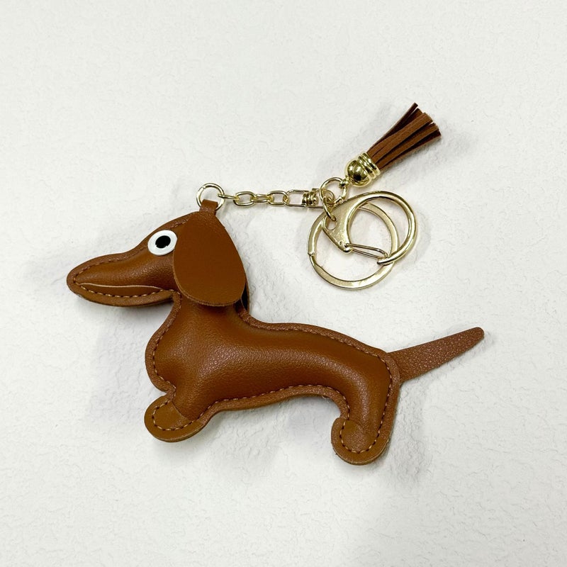 Creative Dachshund Bag Pendant Miu Accessories Puppy Keychain Pendant Cartoon Dachshund Phone Case Patch - Image 1