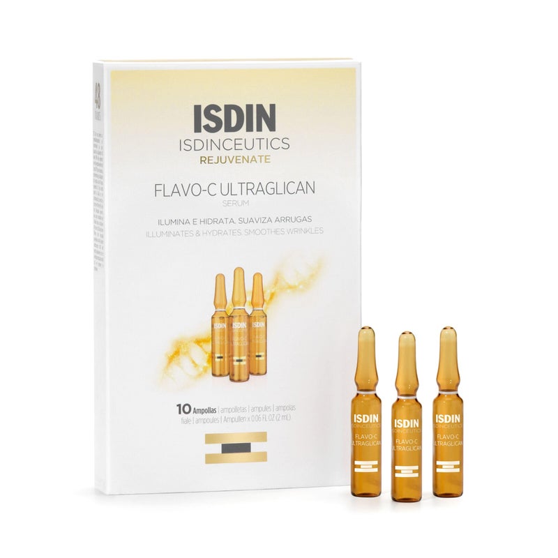 ISDIN أمبولات سيروم فلافو-سي ألترا جليكاني، فيتامين سي وحمض الهيالورونيك - Image 3
