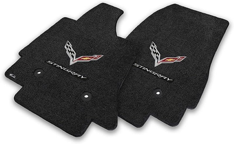Lloyd Mats C7 Corvette Stingray Floor Mats with Flags and Script - Black - Image 1