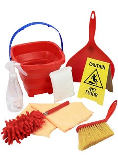 Click N' Play Pretend Play Housekeeping Kids Cleaning Set For Toddlers, Includes Broom, Dustpan, Duster, Mop, Collapsible Bucket Sponge, & More (Set Of 10)  - Image 3