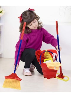 Click N' Play Pretend Play Housekeeping Kids Cleaning Set For Toddlers, Includes Broom, Dustpan, Duster, Mop, Collapsible Bucket Sponge, & More (Set Of 10)  - Image 4