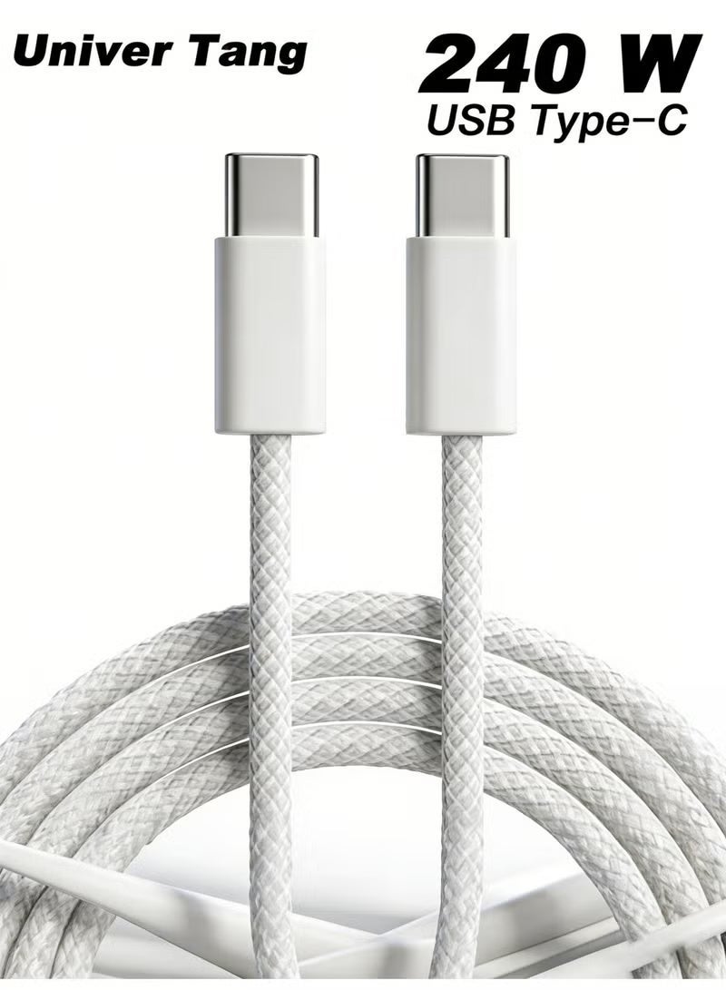  سفينغ  2M USB C كابل نايلون متفرج 240W PD 3.1 ، سريع الشحن نوع C إلى نوع C كابل لسامسونج S25 / 24/23/22 ألترا ، ماك بوك ، آي باد برو ، آيفون 15/16/17 ، نقل البيانات السريع (48V 5A) - Image 2