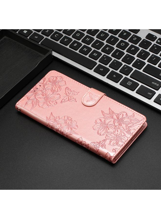 Zaboon Case For Honor 50 Lite Cherry Blossom Butterfly Skin Feel Embossed PU Phone Case - Image 2