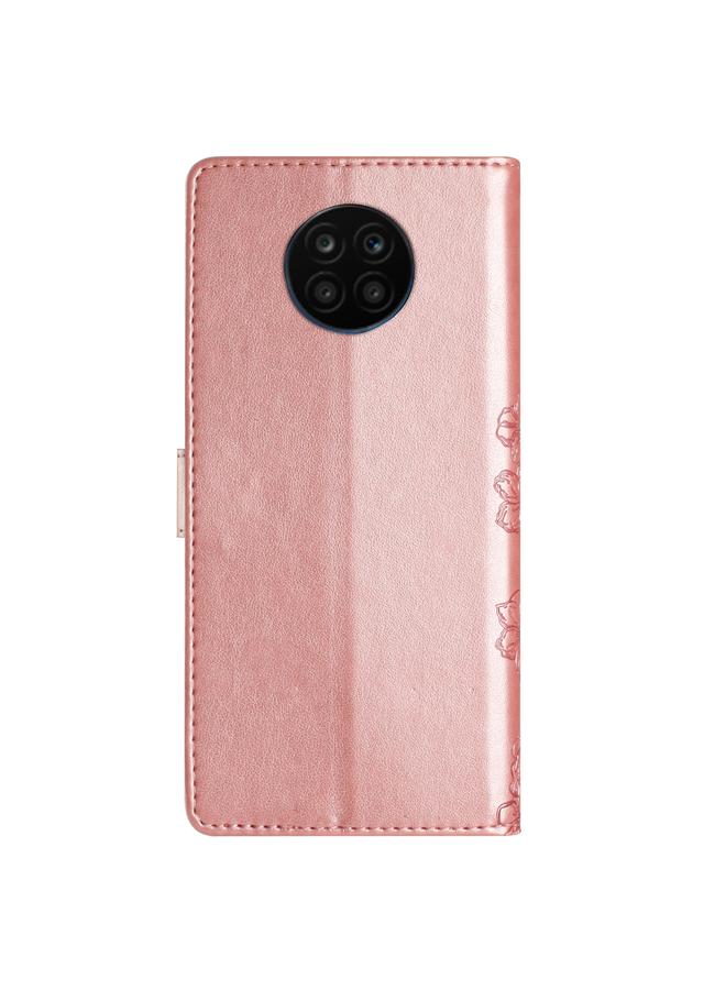 Zaboon Case For Honor 50 Lite Cherry Blossom Butterfly Skin Feel Embossed PU Phone Case - Image 3