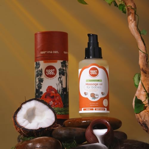 Root and Soil Baby Massage Oil (Classic) | Fresh Coconut Milk | New Born & Infant Friendly | | No Preservatives | Massage Oil | 100% Organic & Enriched with Antioxidants | 100 ml - Image 2