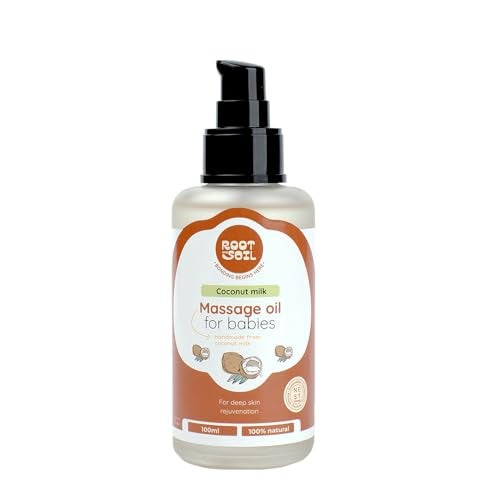 Root and Soil Baby Massage Oil (Classic) | Fresh Coconut Milk | New Born & Infant Friendly | | No Preservatives | Massage Oil | 100% Organic & Enriched with Antioxidants | 100 ml - Image 1