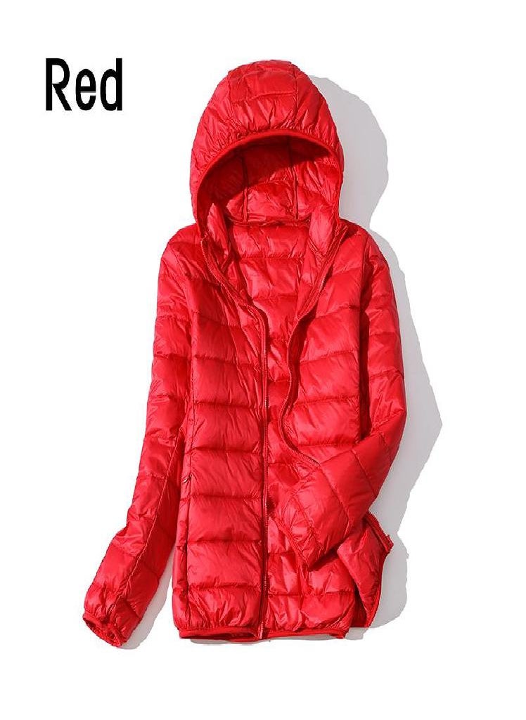 Eckek - Women Autumn White Duck Down Jacket Coat Windproof Hooded Warm Casual Winter M-5XL - Image 1