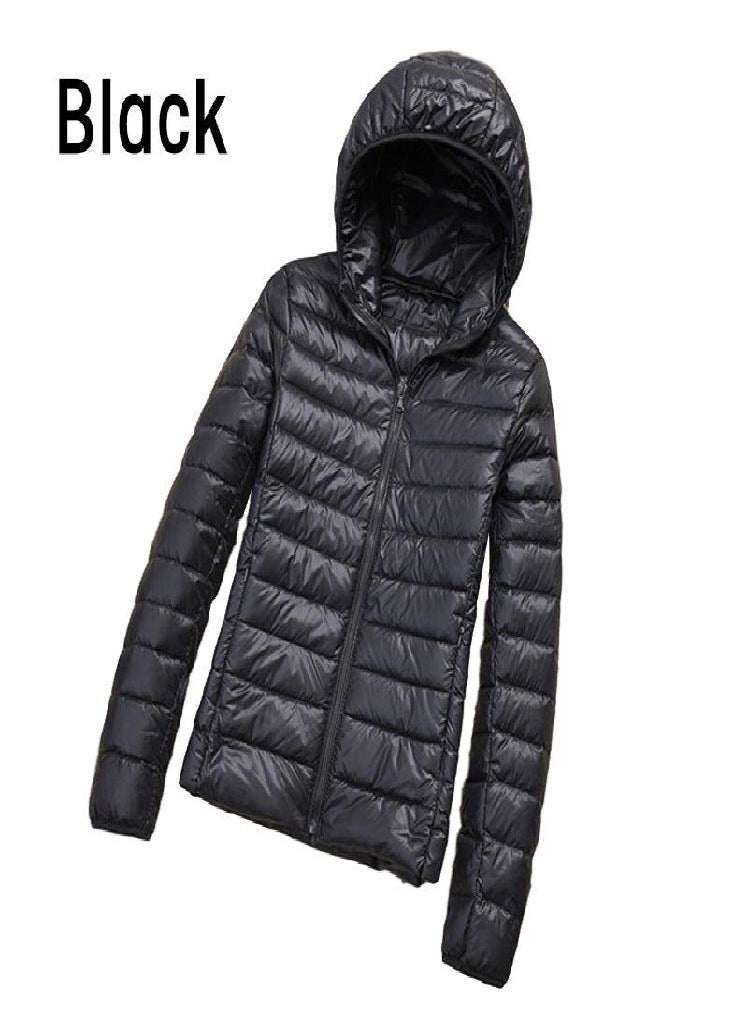 Eckek - Women Autumn White Duck Down Jacket Coat Windproof Hooded Warm Casual Winter M-5XL - Image 1