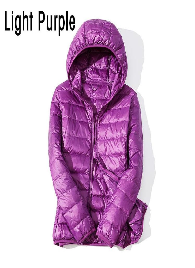 Eckek - Women Autumn White Duck Down Jacket Coat Windproof Hooded Warm Casual Winter M-5XL - Image 1