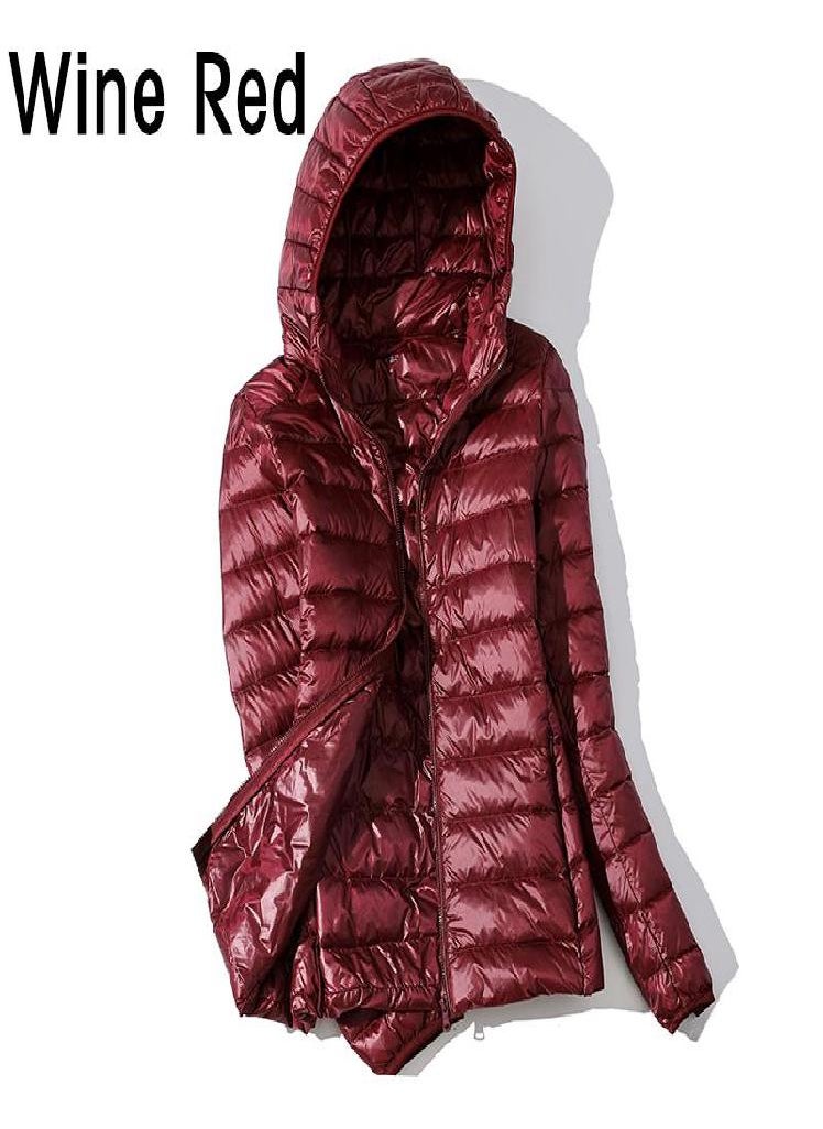 Eckek - Women Autumn White Duck Down Jacket Coat Windproof Hooded Warm Casual Winter M-5XL - Image 1