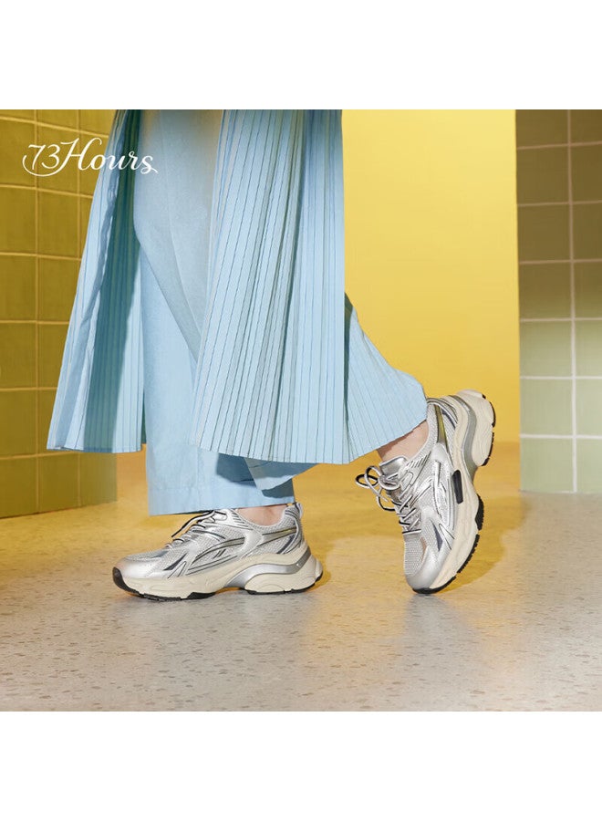 73hours Women's Shoes, Silver Starry Sky New Style, Thick-soled Heightening Dad Shoes, Casual Sneakers, Fashionable Women's Footwear - Image 2