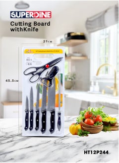 SUPERDINE SUPERDINE 9-Piece Cutting Board and Knife Set - Essential Kitchen Tool Combo - HT12P244  - Image 4