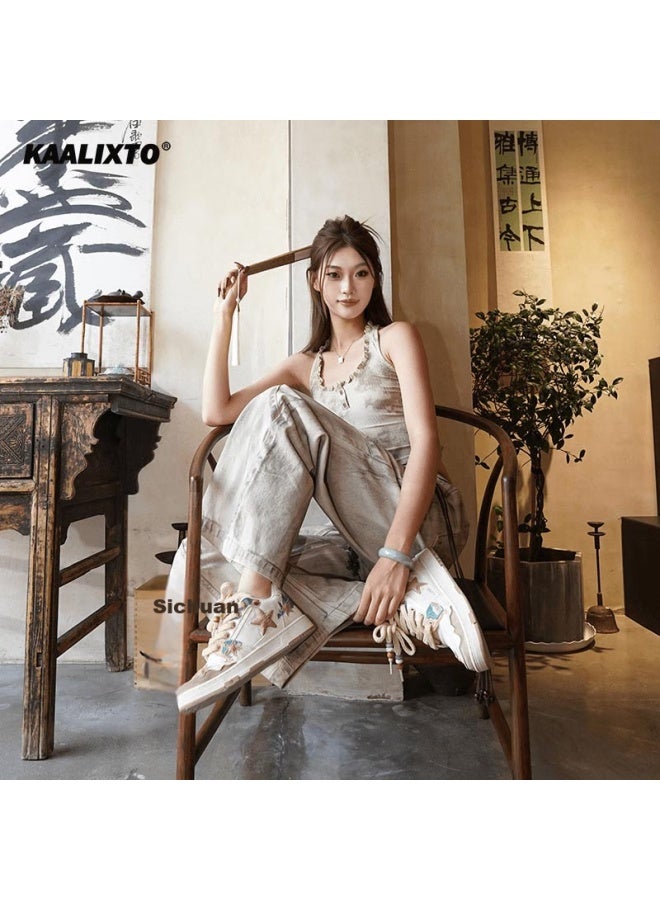 Kaalixto Kaalixto Zhengzhou Limited Edition Canvas Shoes New Chinese Style Design Star Shoes Unisex Couple Shoes Qingming Riverside Scene Size 38 - Image 2