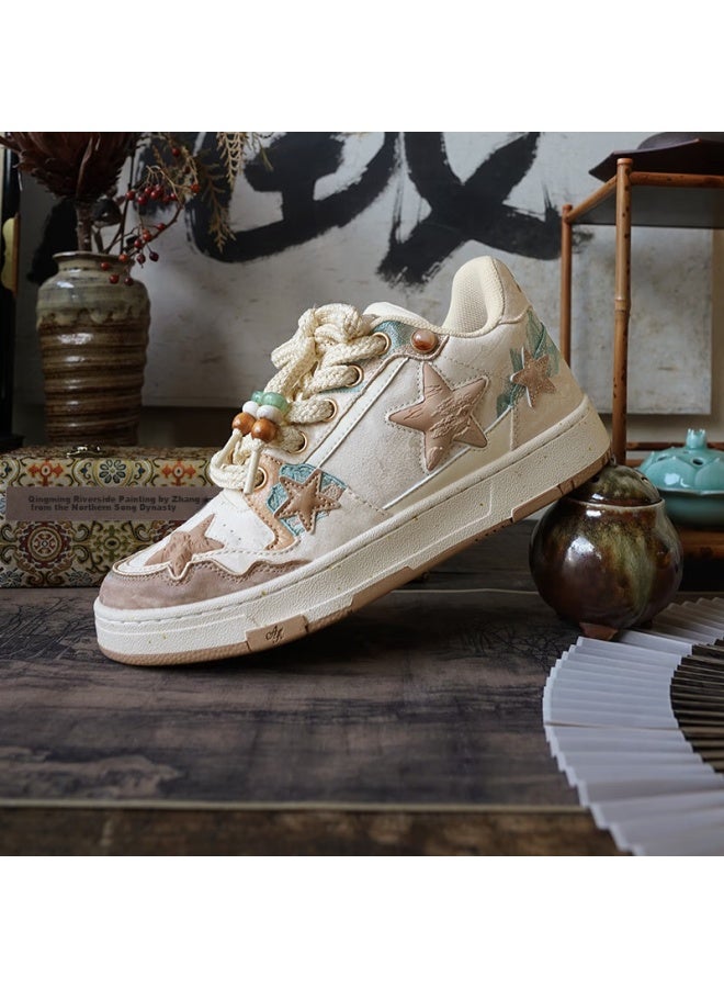 Kaalixto Kaalixto Zhengzhou Limited Edition Canvas Shoes New Chinese Style Design Star Shoes Unisex Couple Shoes Qingming Riverside Scene Size 38 - Image 1