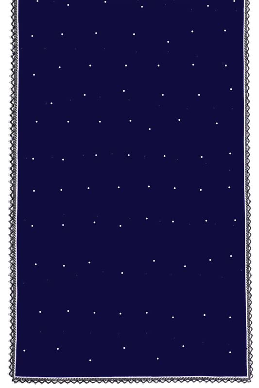 KEMZA Women's Solid Moti Chiffon Dupatta (Navy Blue_Free size) - Image 4