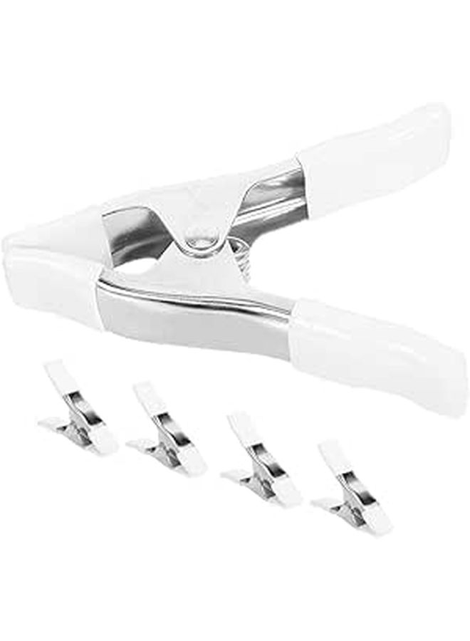 5Pcs Plastic Heavy Duty Backdrop Spring Clamps White - Image 1