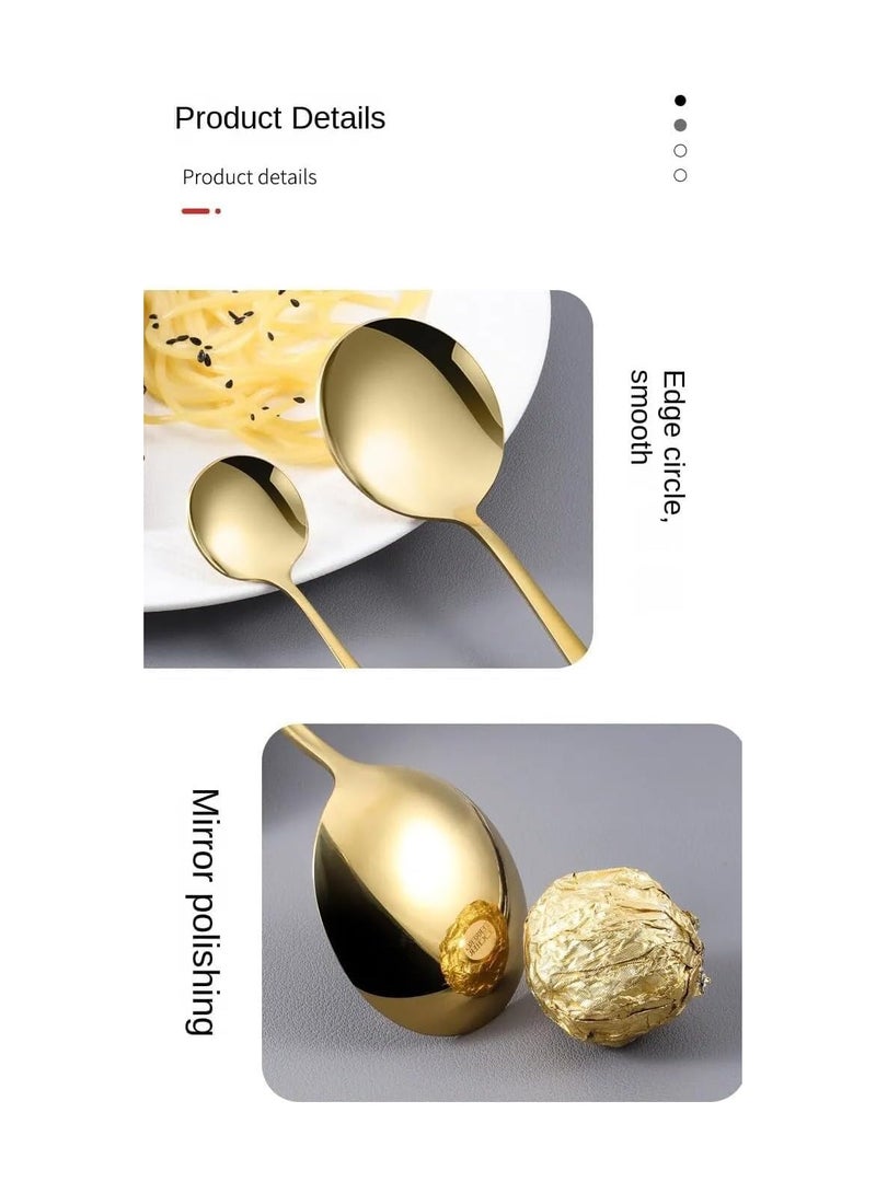 Dubkart Stainless Steel Knife Fork Spoon Tableware Flatware Set Festival Kitchen Dinnerware (24 Pieces) - Image 3