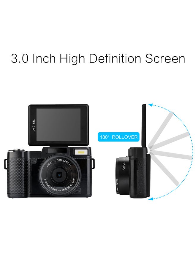 4K 48MP HD Digital Camera 16X Digital Zoom 3'' Screen,With fill light, With 128G Card, 2 Batteries, Imaging Stabilization Anti-shake Retro Mirrorless Camera - Image 5