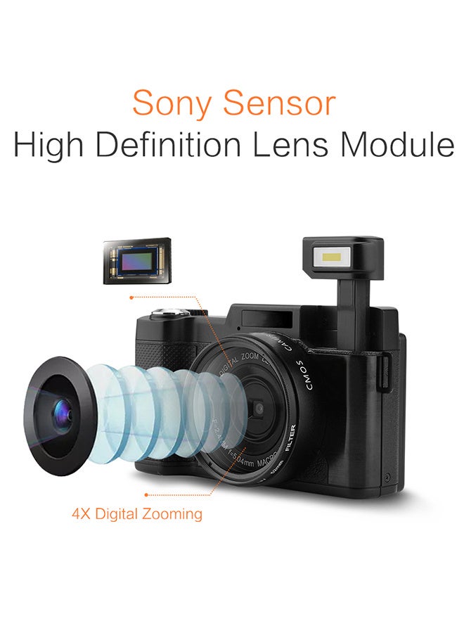 4K 48MP HD Digital Camera 16X Digital Zoom 3'' Screen,With fill light, With 128G Card, 2 Batteries, Imaging Stabilization Anti-shake Retro Mirrorless Camera - Image 4