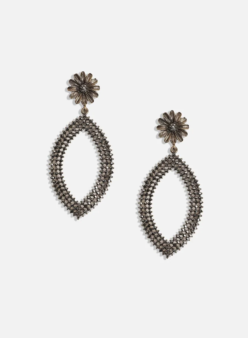 SOHI Maxi Daisy Intricate Eye Artificial Drop Earring Jewellery
