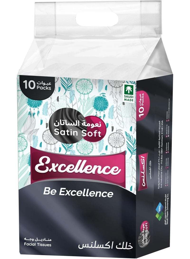 Excellence Facial Tissues – Satin Soft, 10 Packs