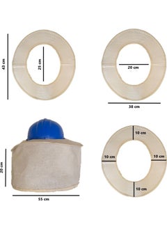 Hunsafety Helmet Sunshade Full Brim Head and Neck Protection Sunscreen Visor Hat Cream Comfortable  - Image 2