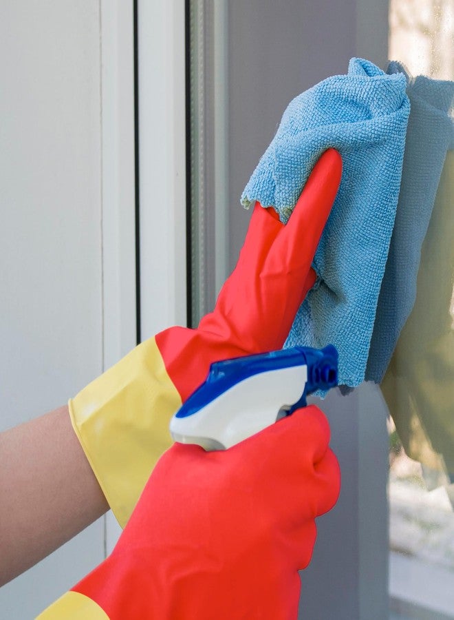 SteadMax 3 Pairs Red Cleaning Gloves, Reusable, Natural Rubber, Ultra Durable, Waterproof Latex Non-Slip Dishwashing Gloves for Kitchen and Household (Large, 3 Pack) - Image 4