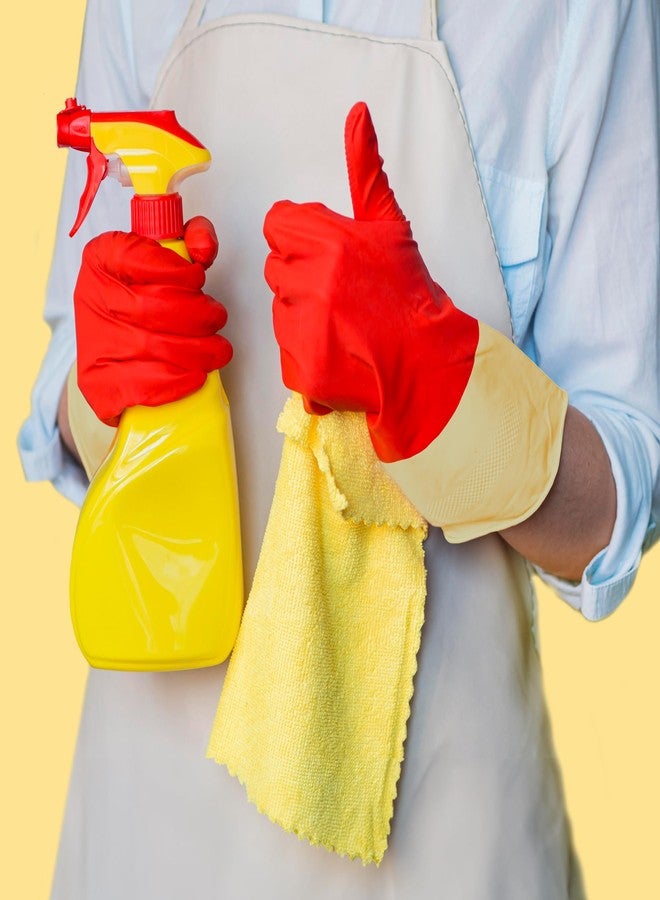 SteadMax 3 Pairs Red Cleaning Gloves, Reusable, Natural Rubber, Ultra Durable, Waterproof Latex Non-Slip Dishwashing Gloves for Kitchen and Household (Large, 3 Pack) - Image 3