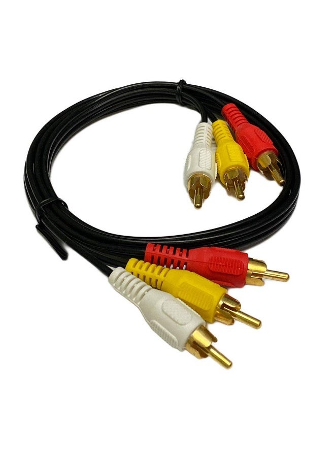 BEST ONE RCA Stereo Audio Video Cable 1.5M, 3 RCA Male to Male AV Cable with 24K Gold-Plated Connectors, Composite Audio Video Cord Compatible with TV, DVD Player, Home Theater, Stereo System, Amplifier, Projector & Gaming Console - Image 1