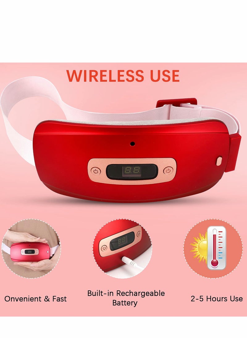 وسادات تسخين للتقلصات، وسادة لآلام الظهر مع 3 مستويات حرارة ووضعيات تدليك بالاهتزاز، حزام بطن كهربائي محمول سريع، أو تخفيف للنساء والفتيات - Image 2