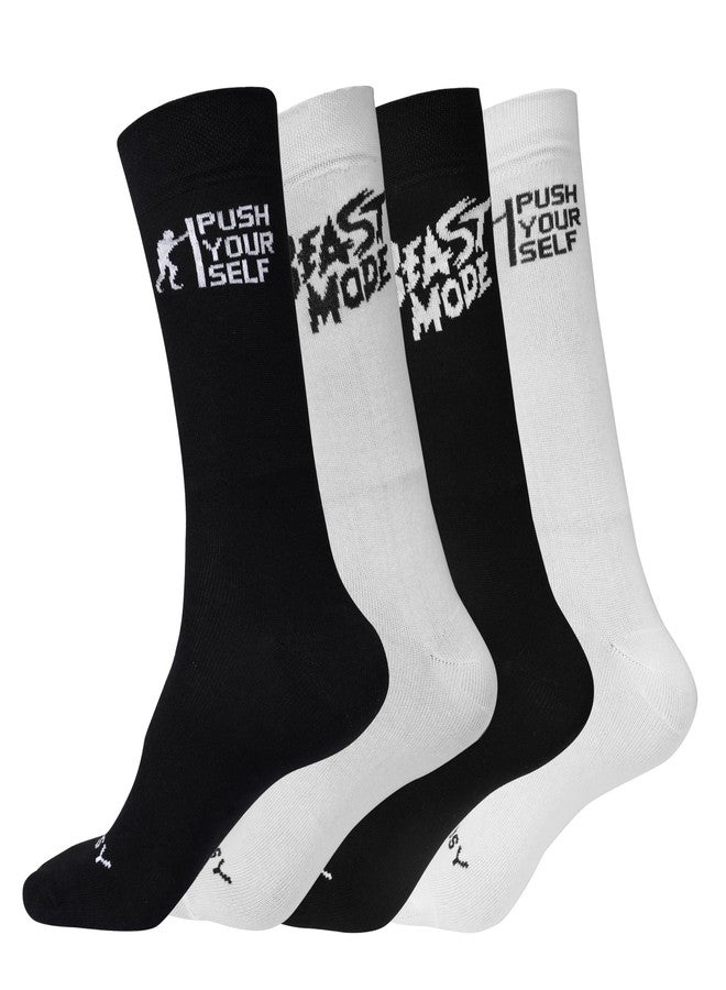 TENDSY Unisex Cotton Crew Socks for Men & Women | Midcalf & Full Length Gym Socks | Breathable, Soft & Durable | Ideal for Running, Sports, Workout & Daily Use | Pack of 4 - Image 1