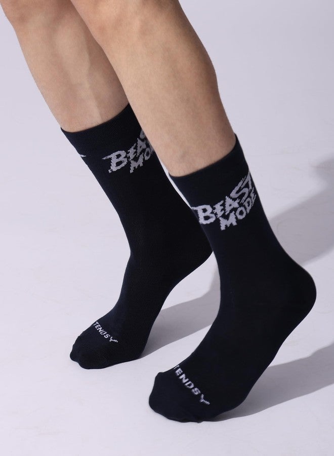 TENDSY Unisex Cotton Crew Socks for Men & Women | Midcalf & Full Length Gym Socks | Breathable, Soft & Durable | Ideal for Running, Sports, Workout & Daily Use | Pack of 4 - Image 3